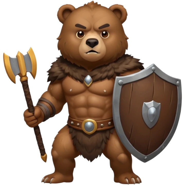 bear warrior with shield emoji