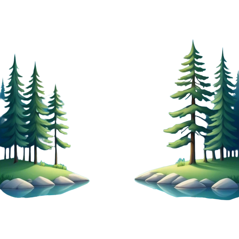 Cinematic Realistic Lake Emoji, Calm and reflective, with clear blue waters mirroring the surrounding landscape, framed by tall trees and grassy shores. The sunlight sparkles on the water’s surface while birds and animals play at the edge. Soft glowing outline, capturing the essence of peaceful serenity in a tranquil lake. emoji