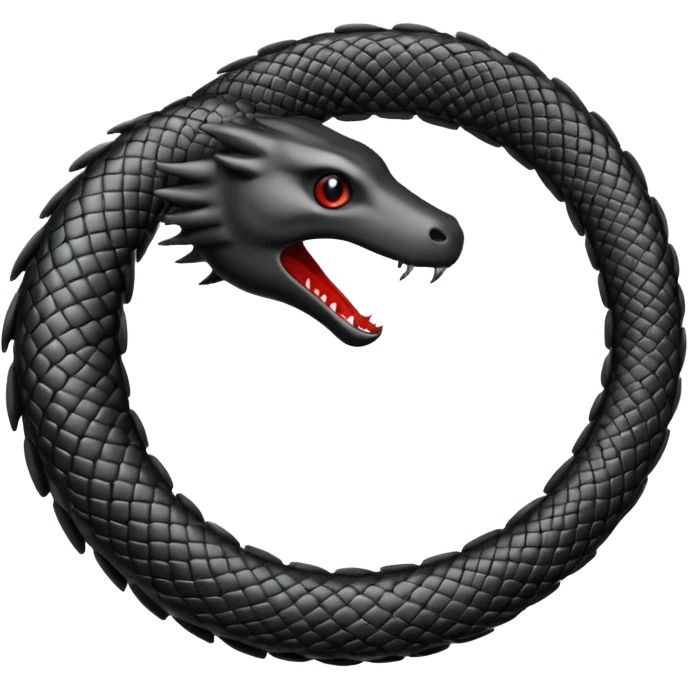 make the icon of an Ouraboros,colored black emoji