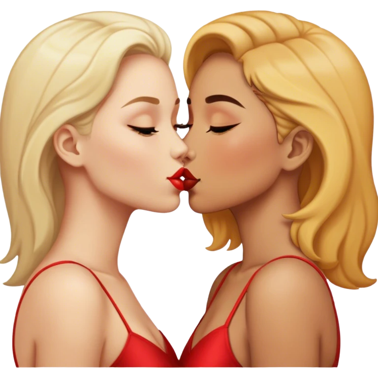Chicas se besan emoji