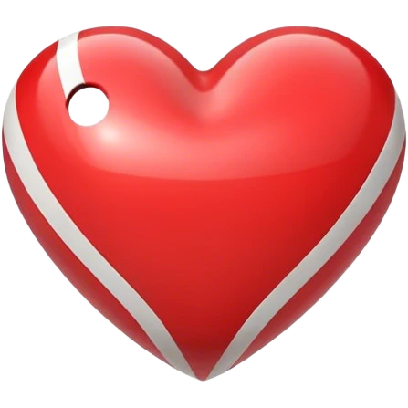 Glossy heart with athletic stripes emoji