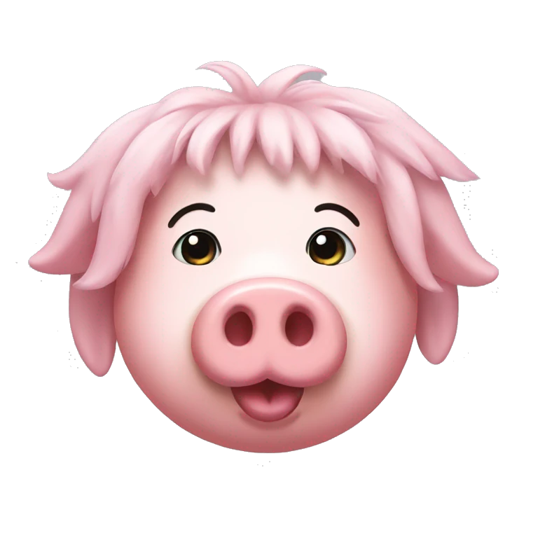 Pig in a wig emoji