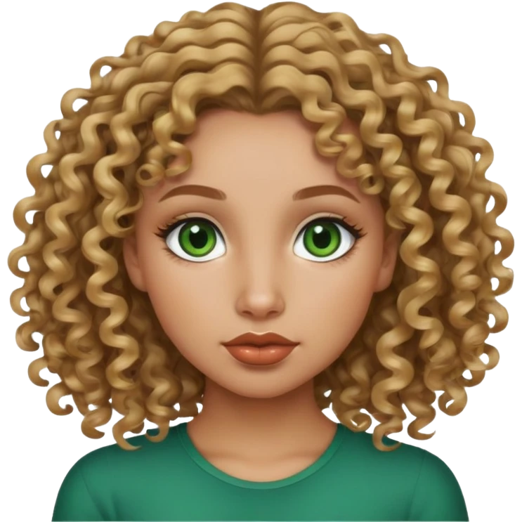 dark blonde girl with curly hair and hazel/green eyes duck face emoji