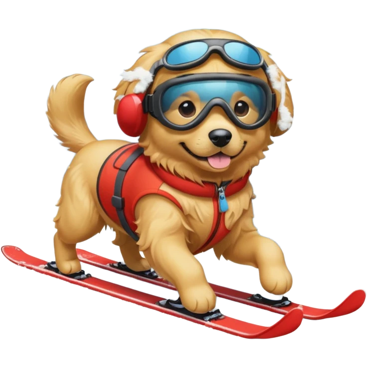 dog skiing emoji