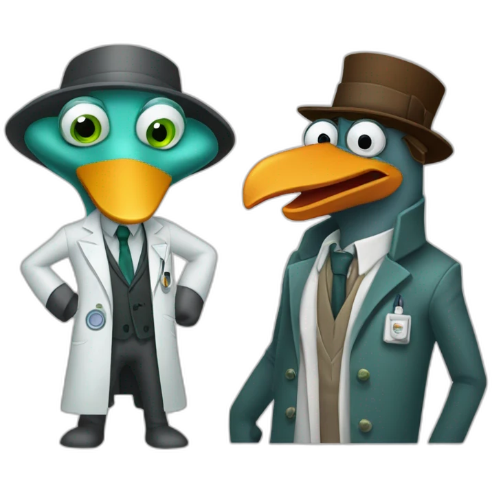 agent platypus perry and doctor doofenshmirtz emoji