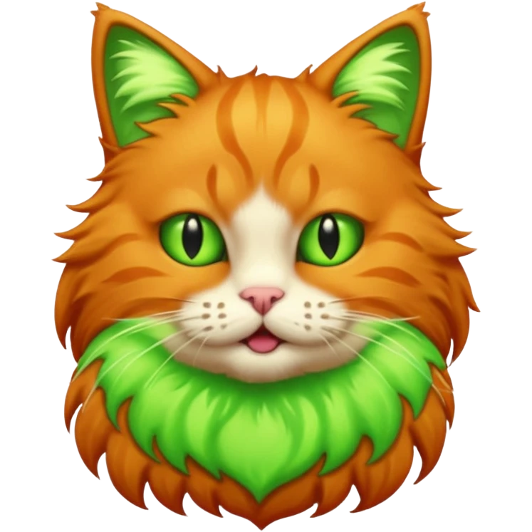 A ginger cat burps green burps emoji