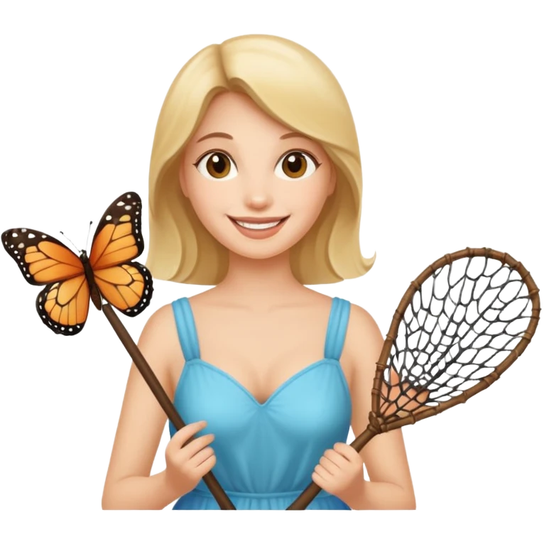 woman holding butterfly net emoji