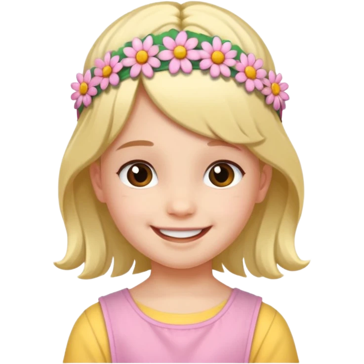 child with flower hair band  emoji