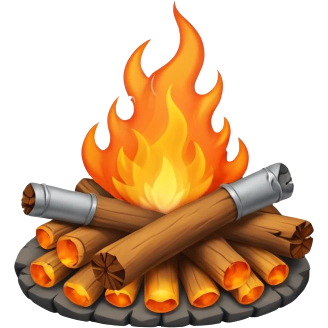 Campfire smoking many  emoji