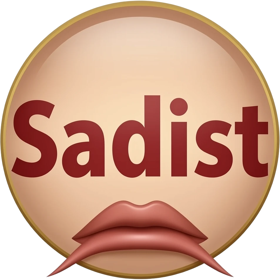 make a naughty sexual and seductive that just says the word "Sadist" emoji