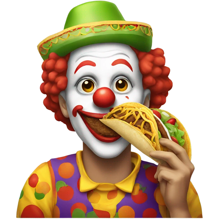 Clown eating a taco emoji