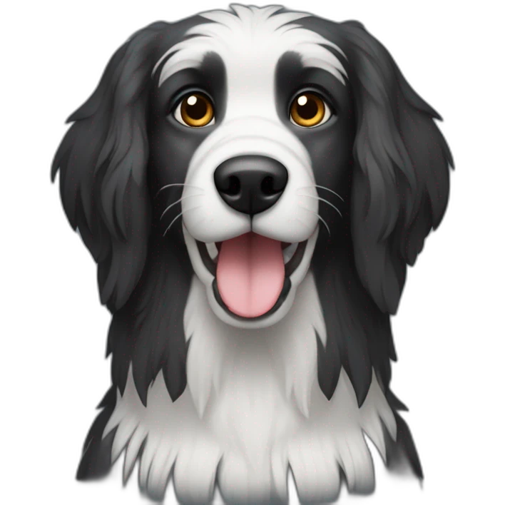 black griffon dog with really not much white hairs only under mouth and on eyebrows emoji