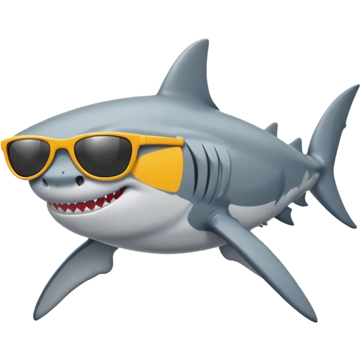 Shark with sunglasses and body emoji