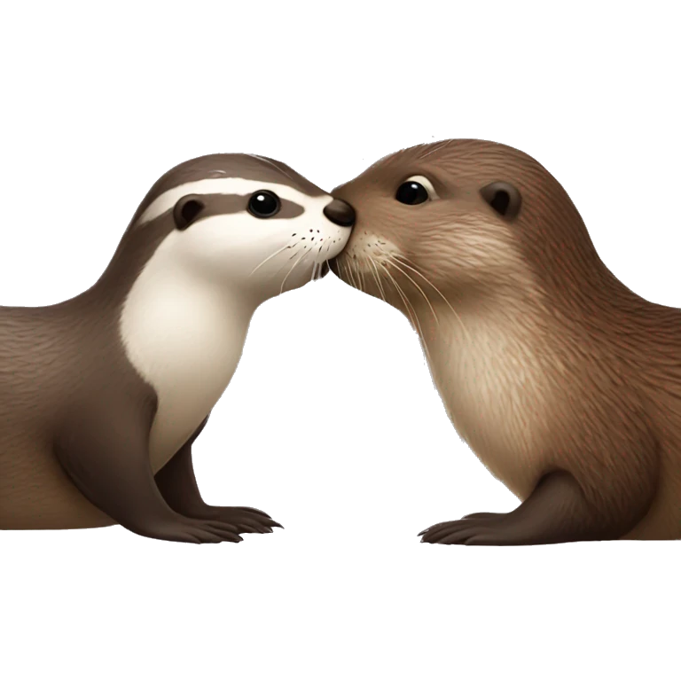 a kissing otter and sparrow emoji