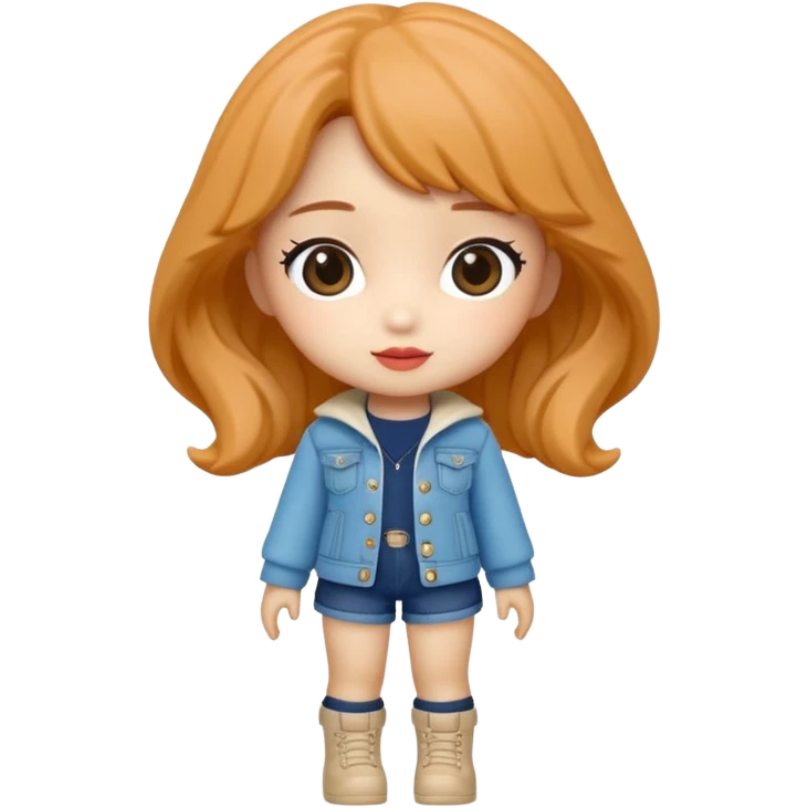 Isolated, breathtakingly vivid and intricately detailed digital illustration of the most incredibly adorable kpop girl cartoon character denom hunter figurine imaginable, toy style. emoji