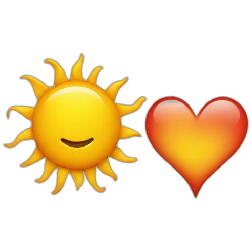 Sun and heart emoji