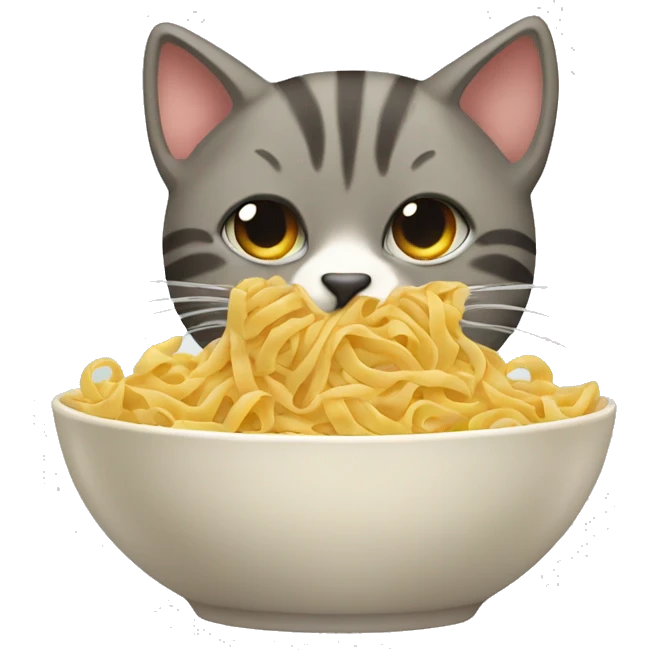 cat eating pasta  emoji