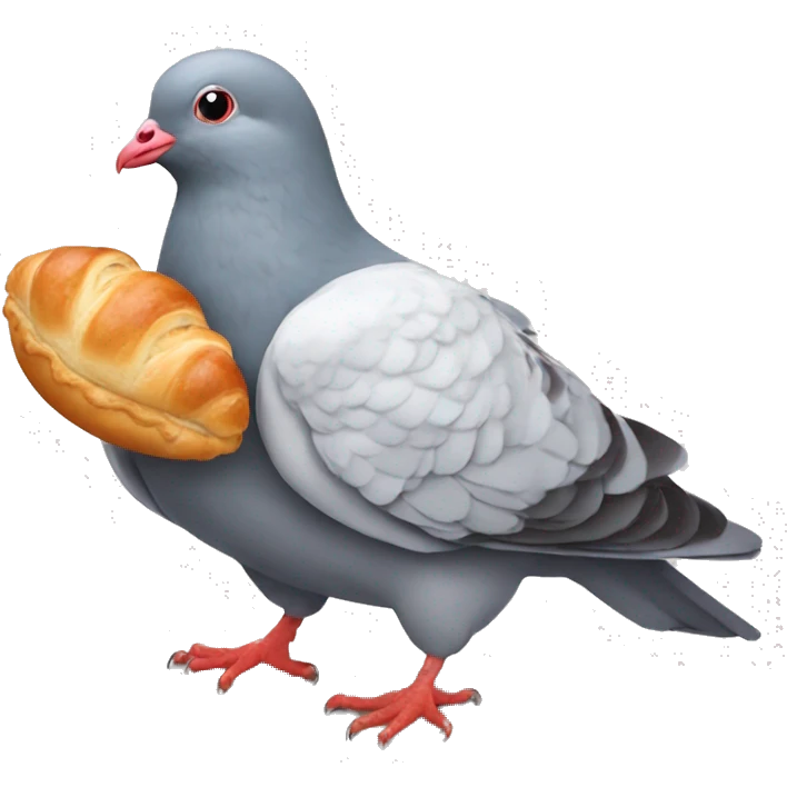 Un pigeon qui mange un croissant emoji