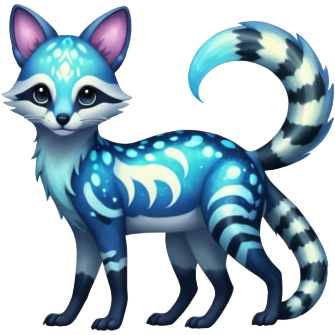 Auroral galactical nebulae starry sparkly bioluminescent natural Genet-Absol-Zeraora-Primagen-fusion-creature  emoji