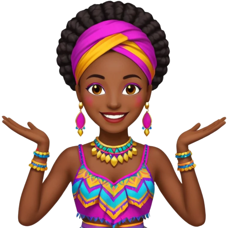 black woman festival dancer emoji