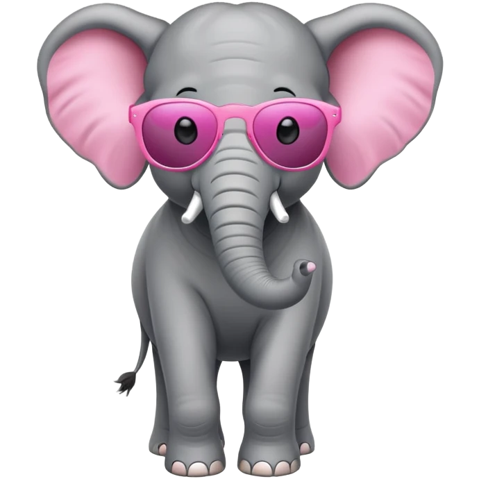 Elephant wearing pink sunglasses emoji