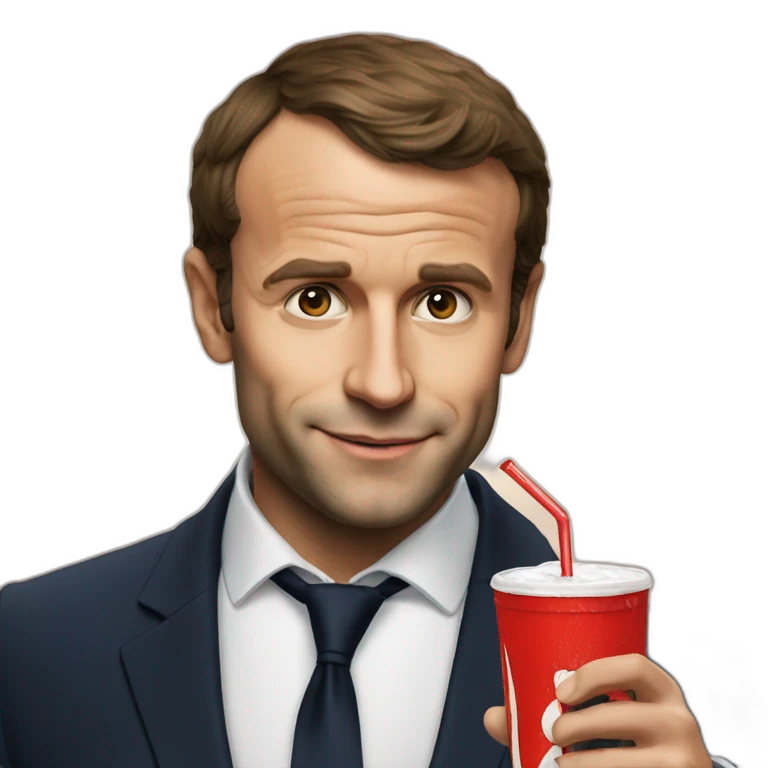 Macron who drink coca emoji