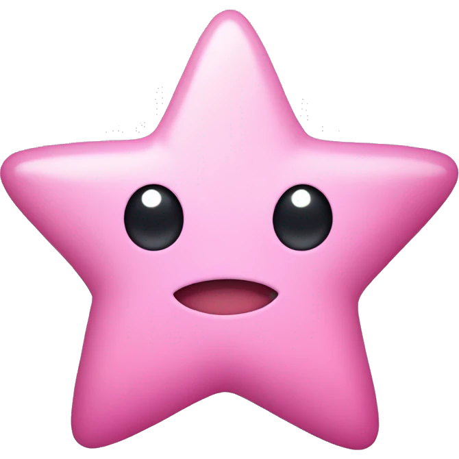 Little pink star with kawaii eyes emoji