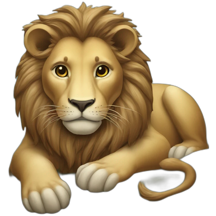 Lion sur une loutre emoji