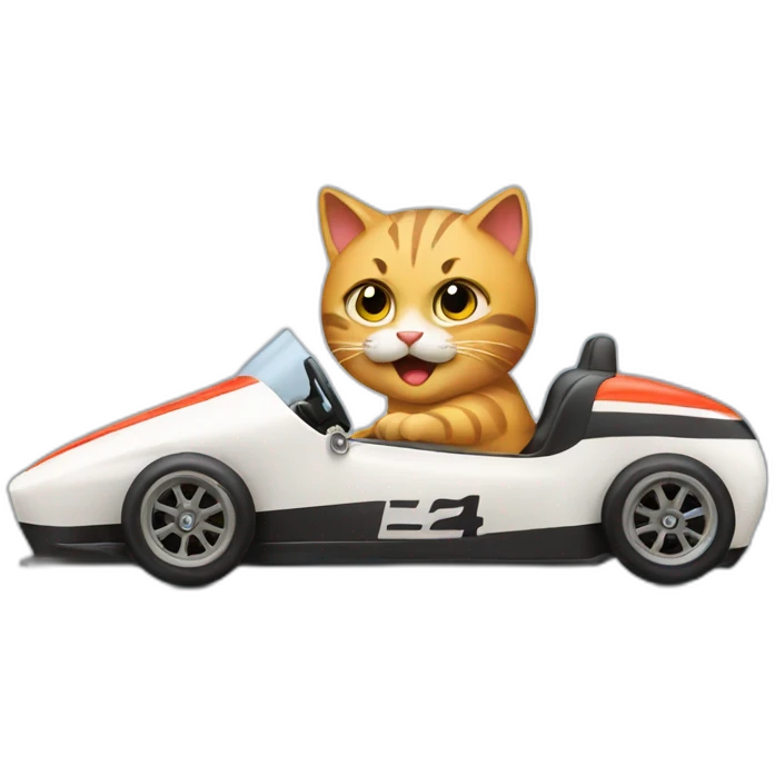 Cat driving a race car emoji