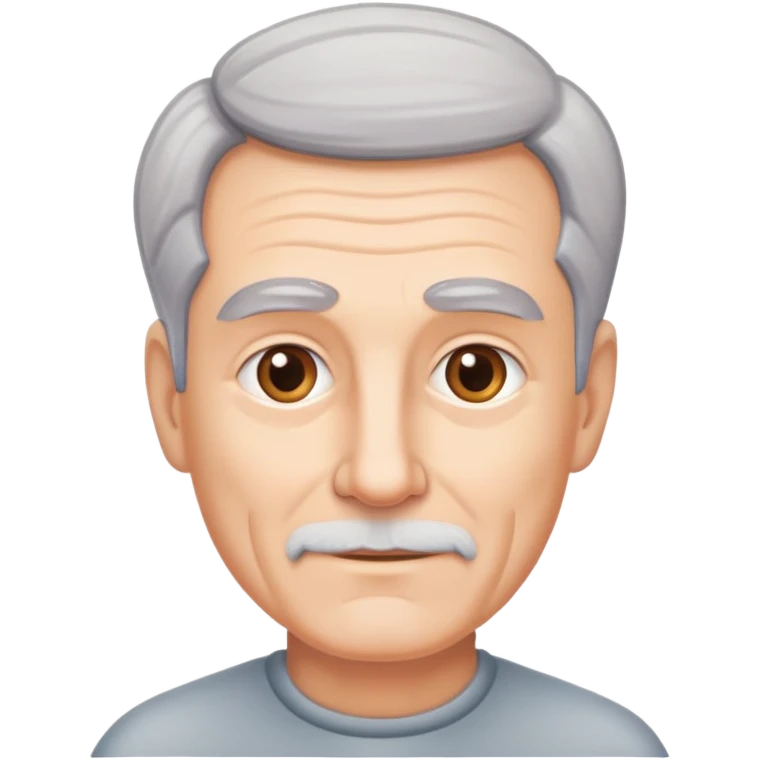 67 year old clean shaven white man with graying hair emoji