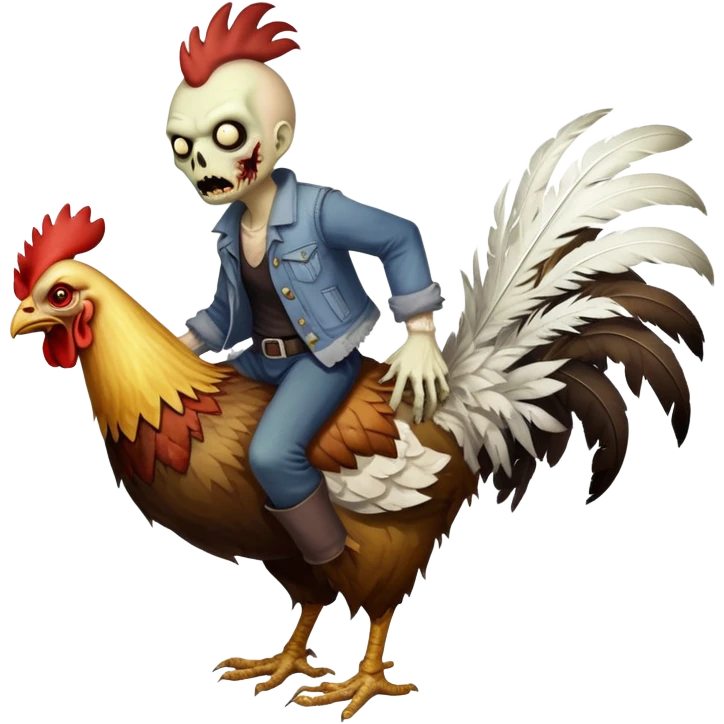 zombie riding a chicken  emoji