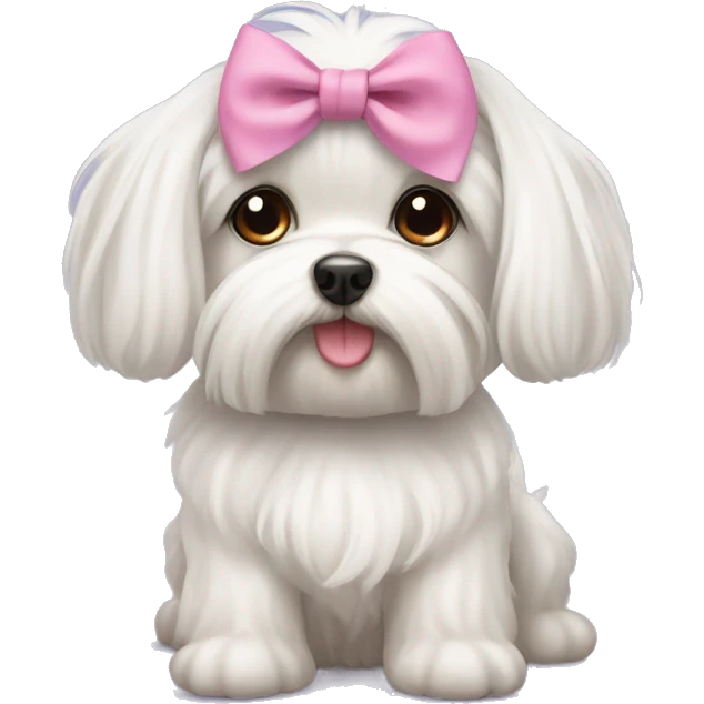 Cute dog Maltese with bows emoji