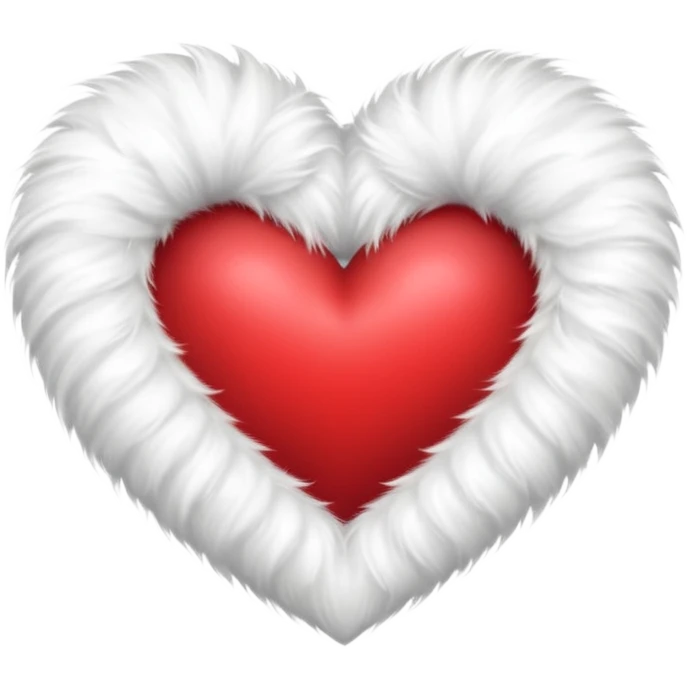 heart made out of white fur emoji