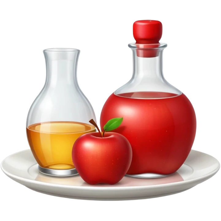emoji de una manzana, botella, plato (uno al lado del otro) emoji