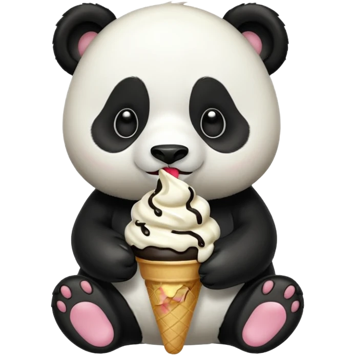 Panda eating ice cream emoji