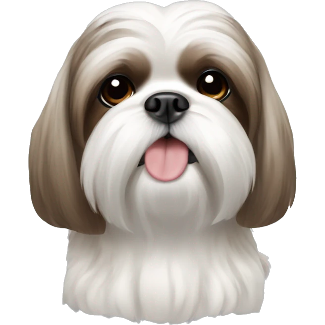Shih tzu dog white with brown spots emoji