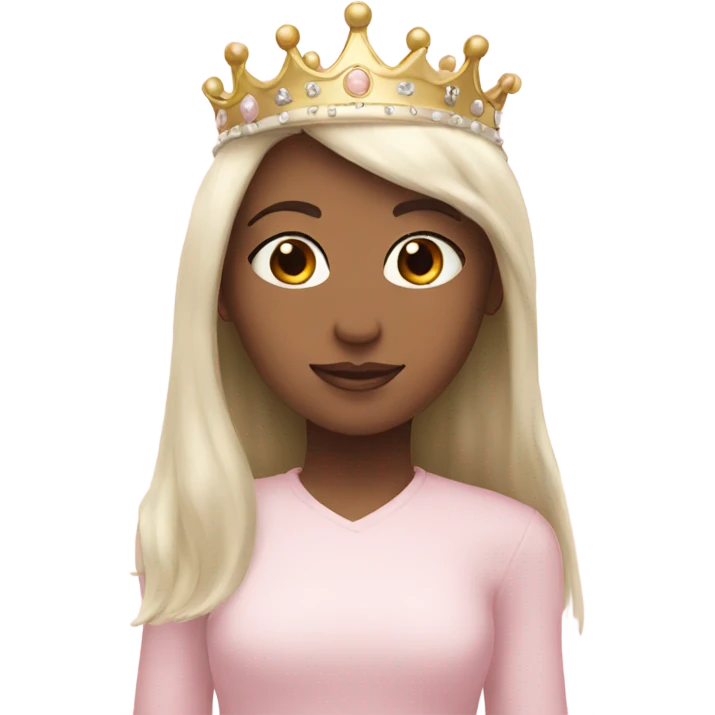 White and pastel pink crown emoji