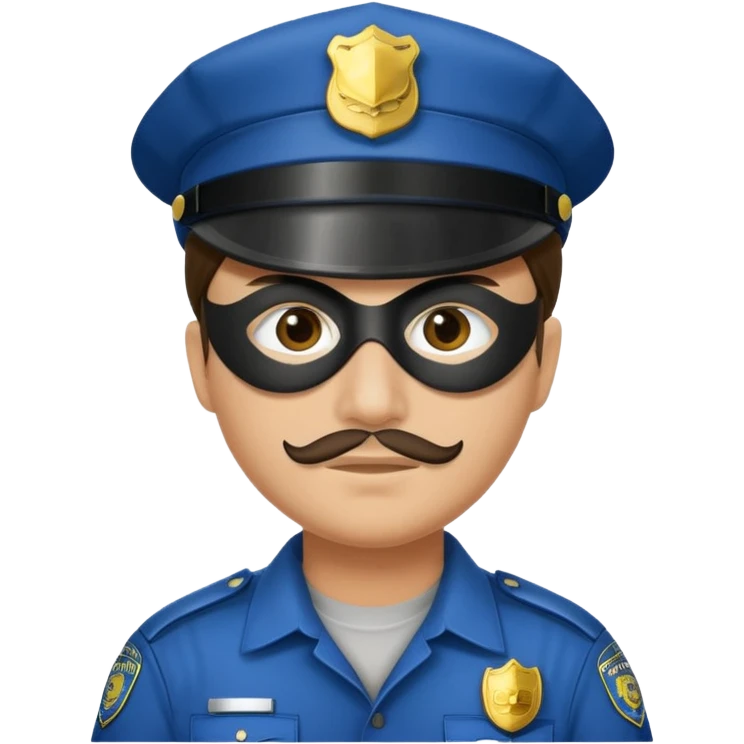 thief, Police hat, thief mask. emoji