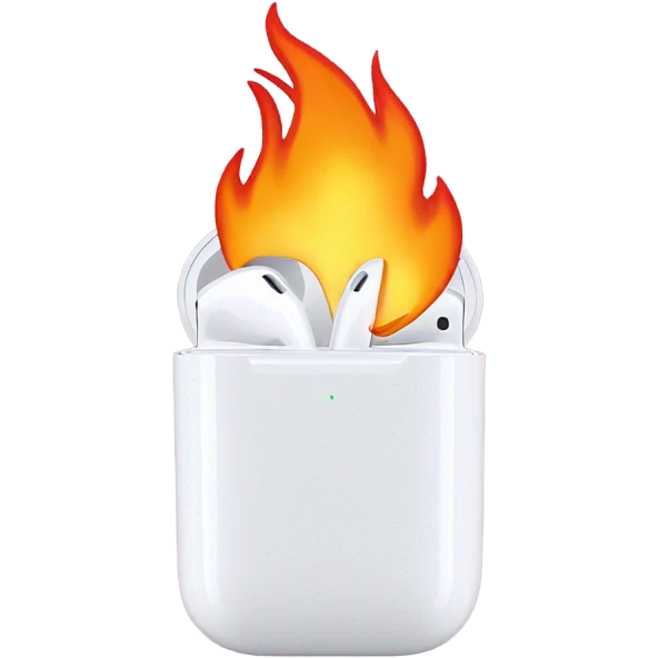 Air pods inside a flaming heart  emoji