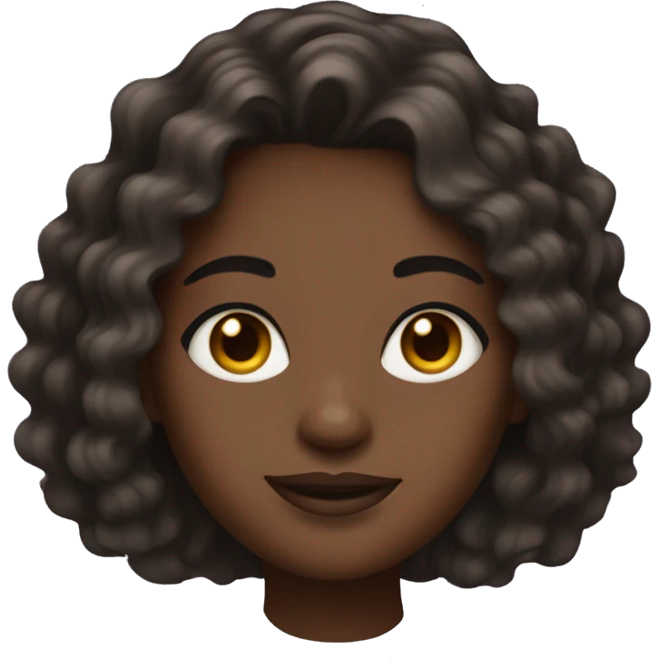 Dark skinned girl, wavy hair, hoop earrings  emoji