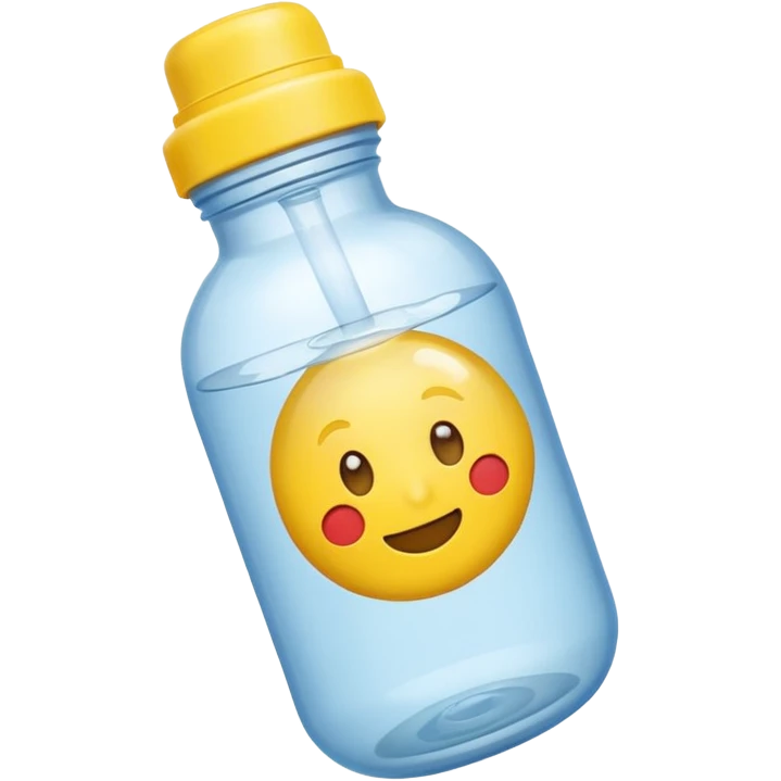 Emoji yellow little stuck in a water bottle emoji