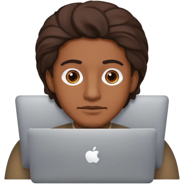 Brown guy behind macbook pro emoji