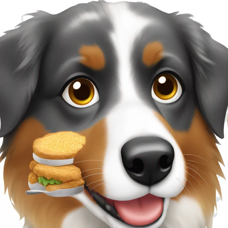 Australian shepherd eating food  emoji