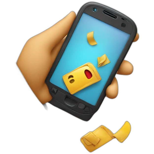 swiping the phone to put a bid on an auction emoji