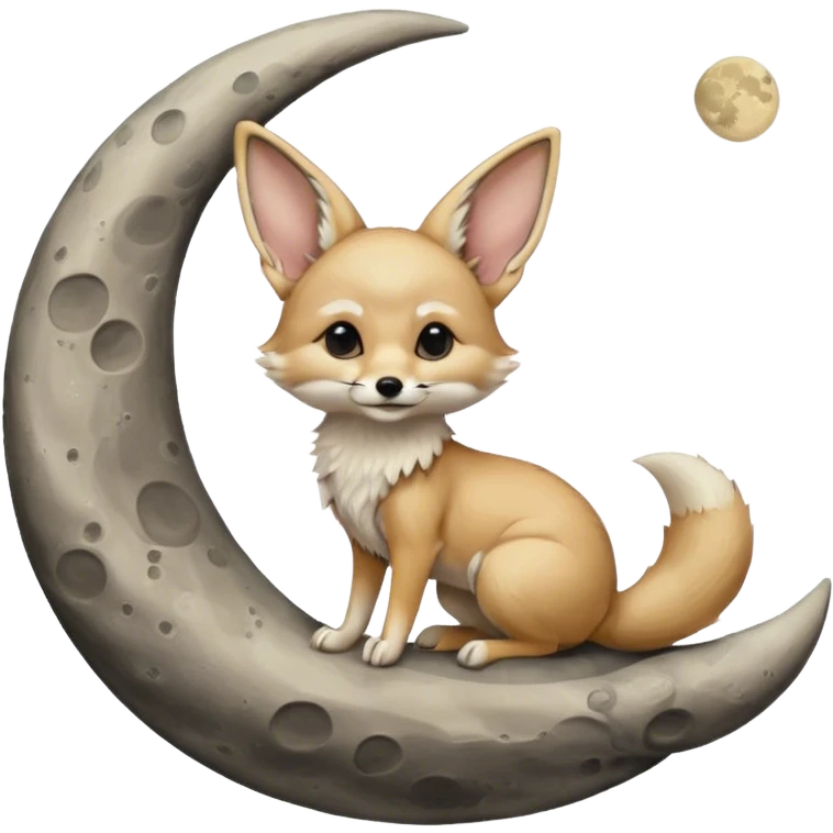 fennec on the moon emoji