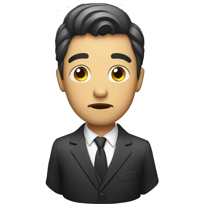 man in suit worry emoji