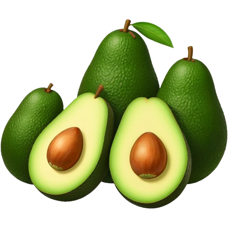 5 avocados NOT sliced emoji
