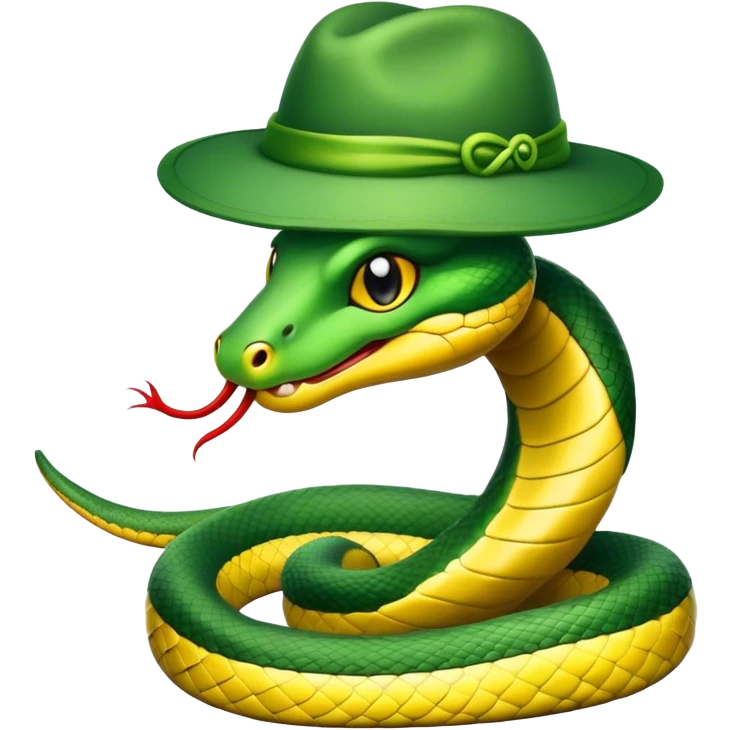 Snake wearing a hat emoji