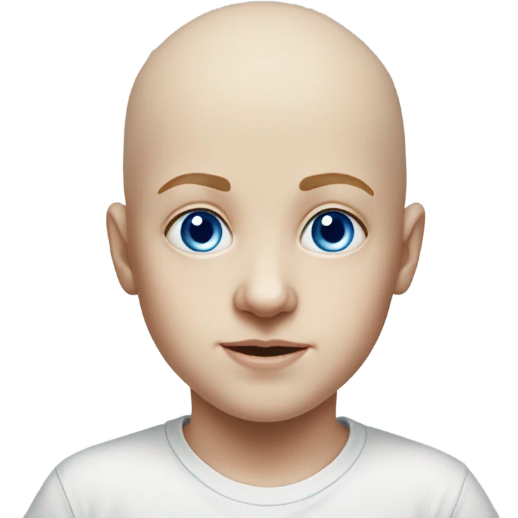bald boy portrait realism blue eyes emoji
