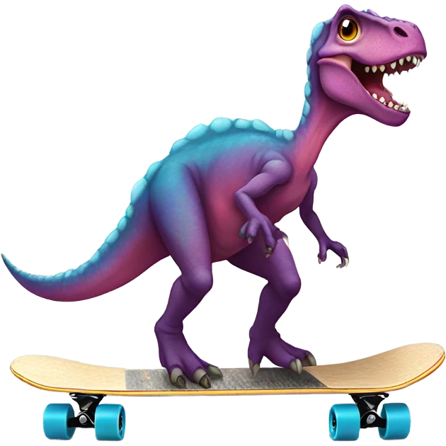 Dinosaur wearing tutu on skateboard  emoji